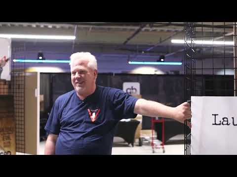 Glenn Beck painting Charlie Chaplin artwork in studio