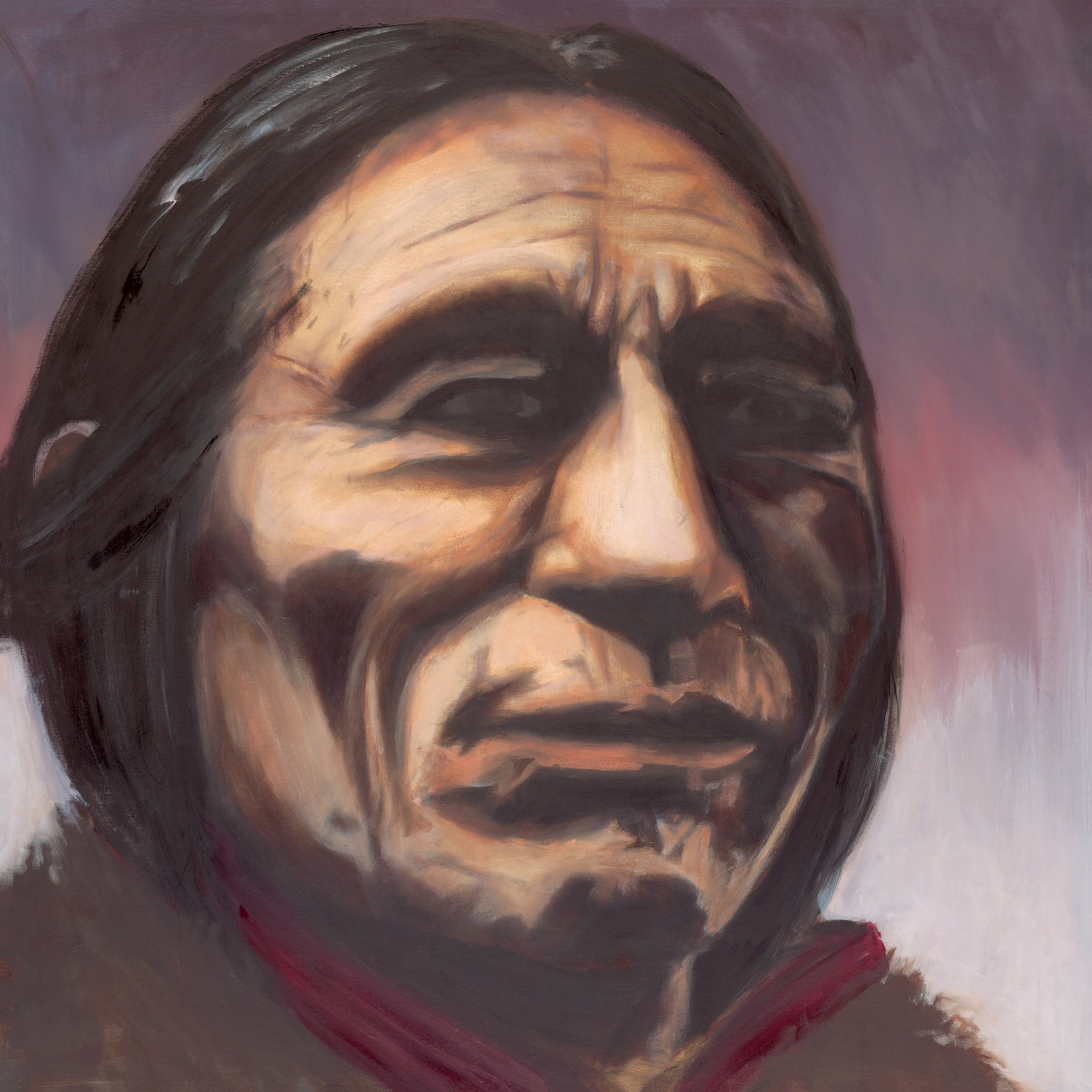 Portrait of a proud Indigenous figure, giclée art print based on an original painting by Glenn Beck