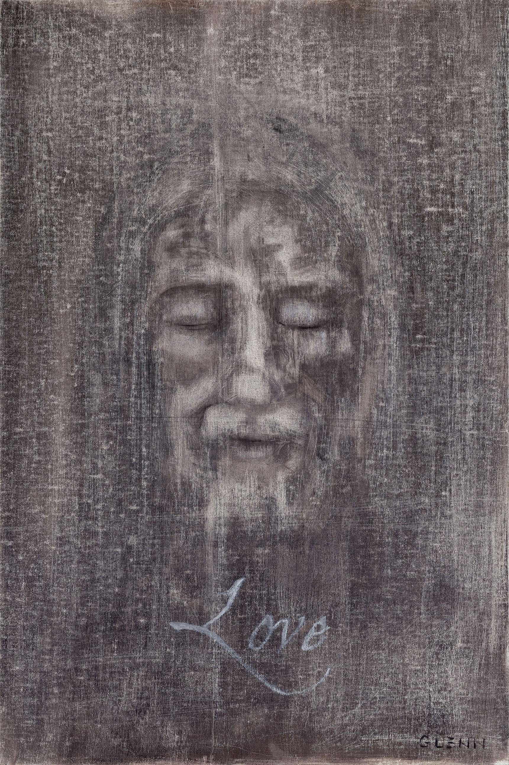 Shroud of Turin poster featuring mystical faith art by Glenn Beck – high-quality religious wall decor print depicting the compassionate face of Jesus