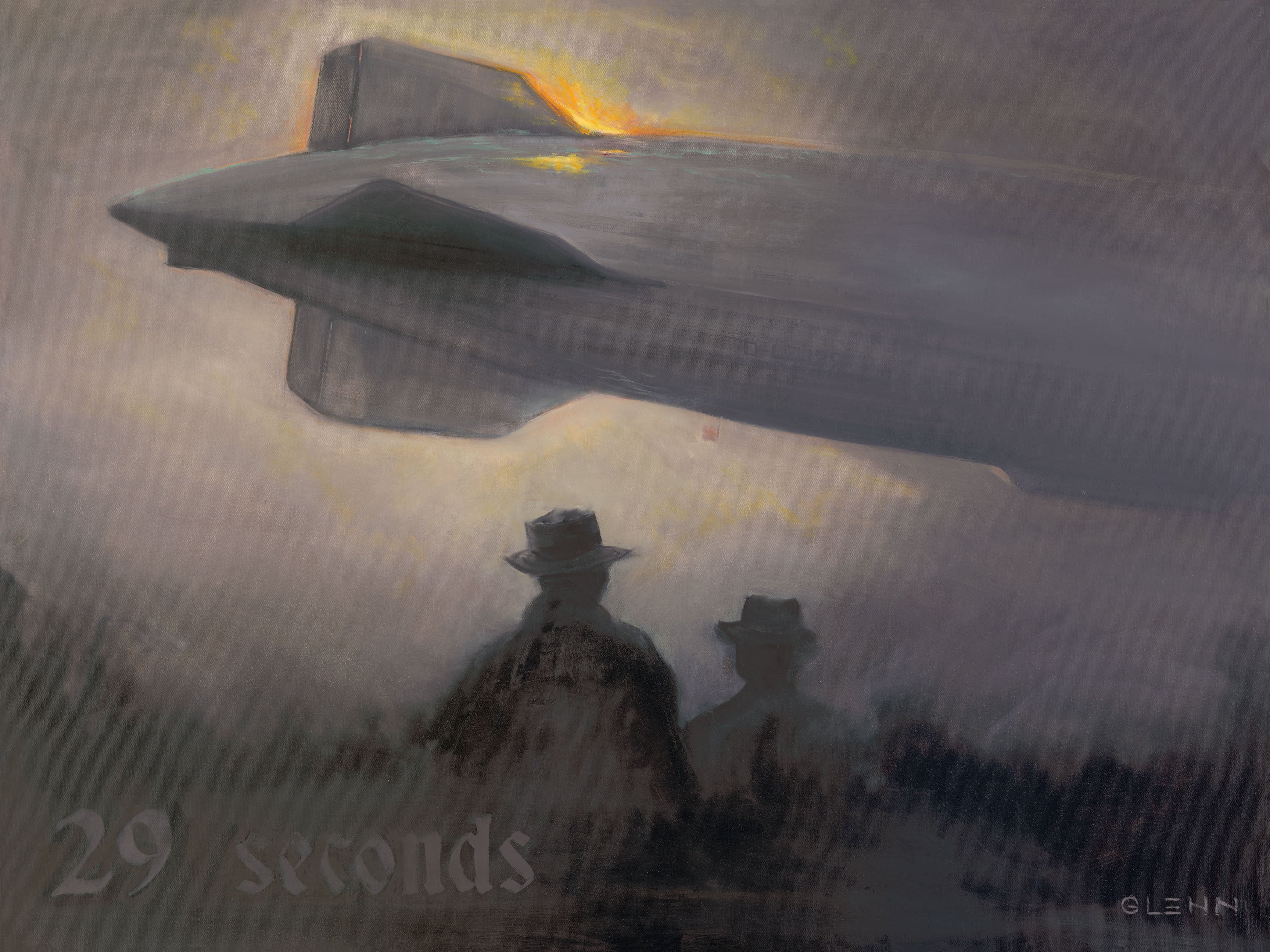 29 Seconds art print depicting the Hindenburg disaster by Glenn Beck