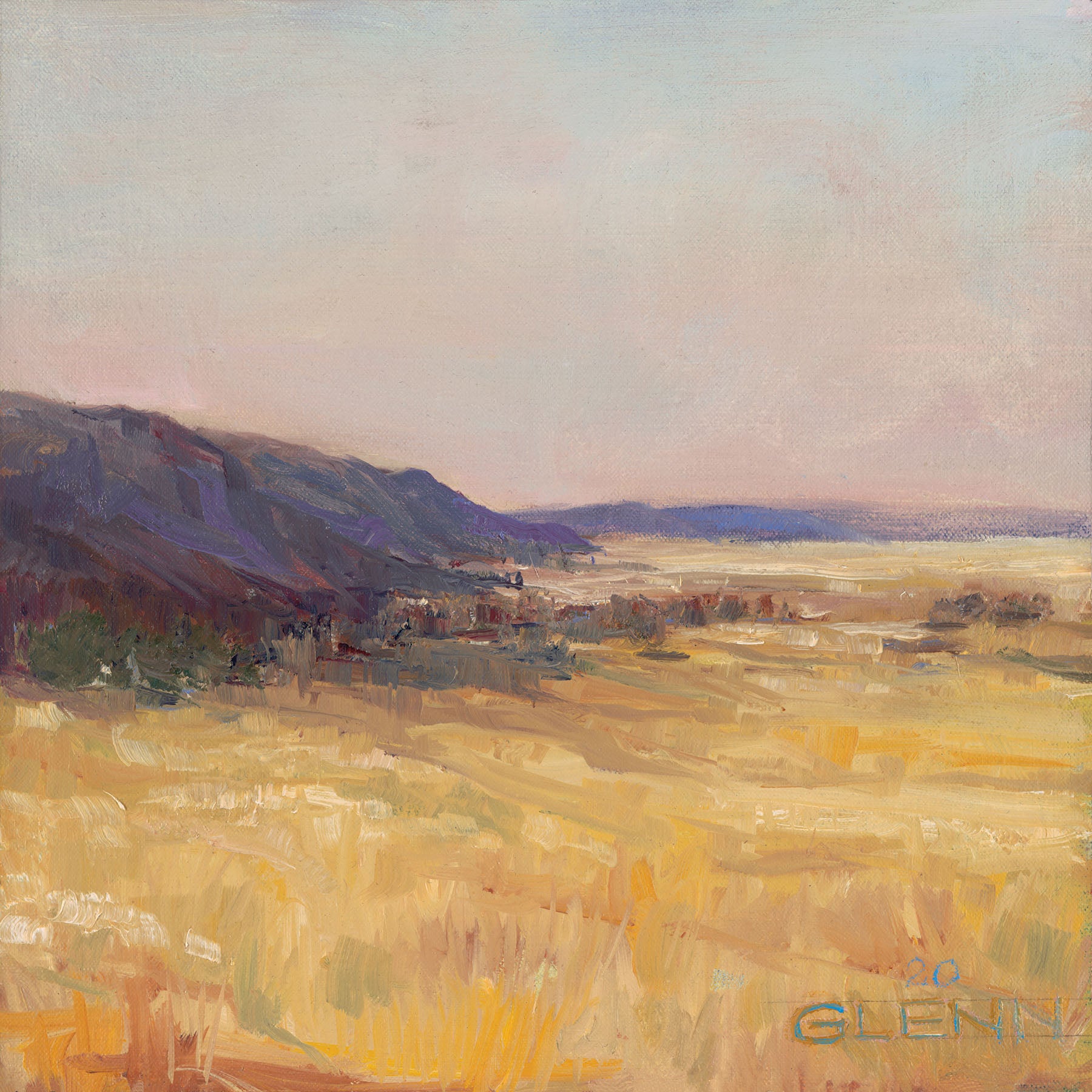Serene landscape scene art print with rolling hills by Glenn Beck