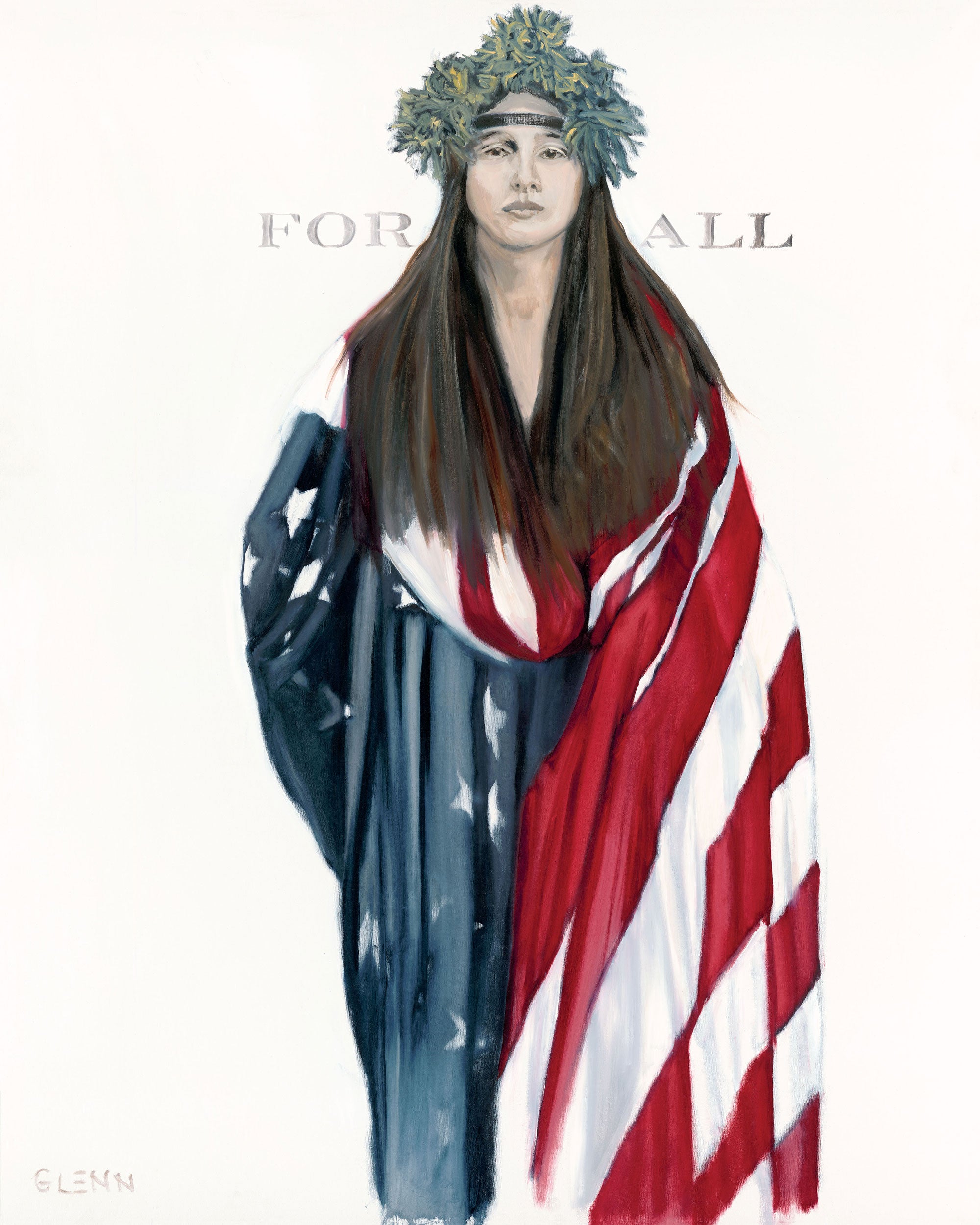 Columbia draped in the U.S. flag art print by Glenn Beck